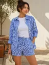 Set de 3 piezas de Camisa y Short de Rayas