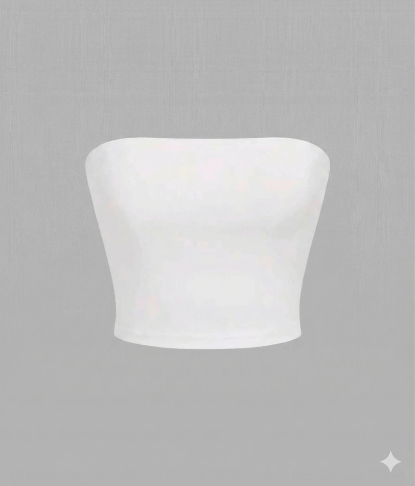 Top corto color entero strapless