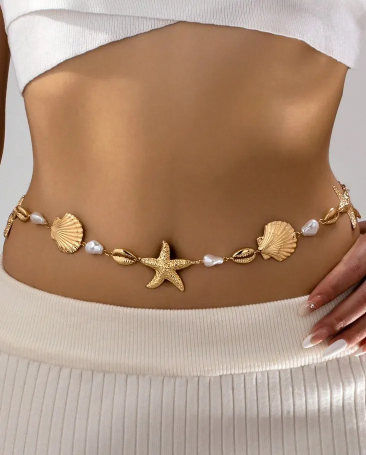 Cadena de cintura de playa con estrella