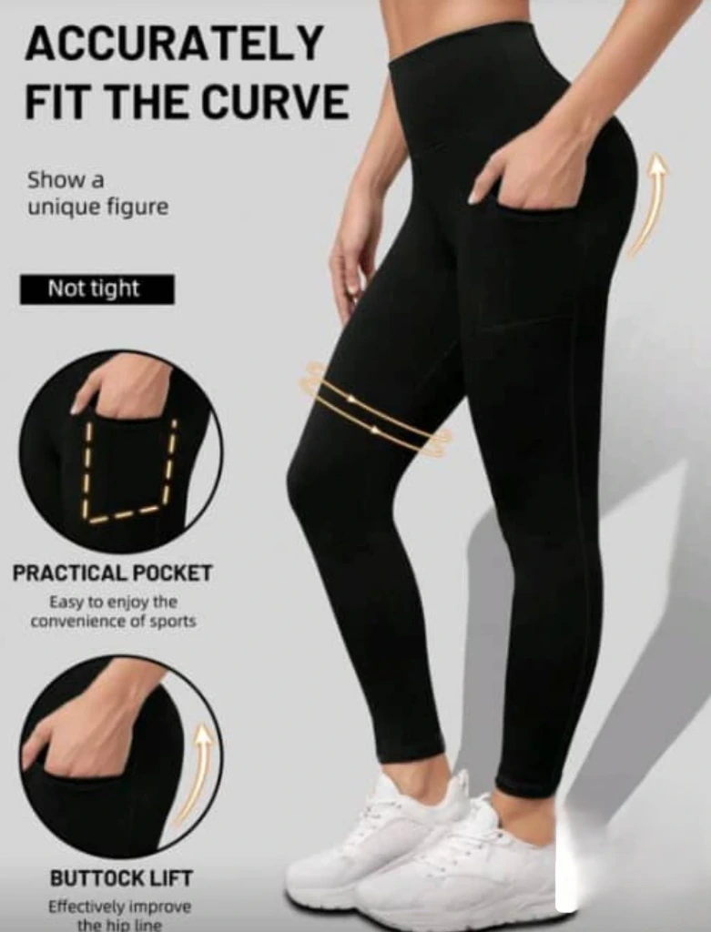 Licra deportiva ajustada con bolsillos