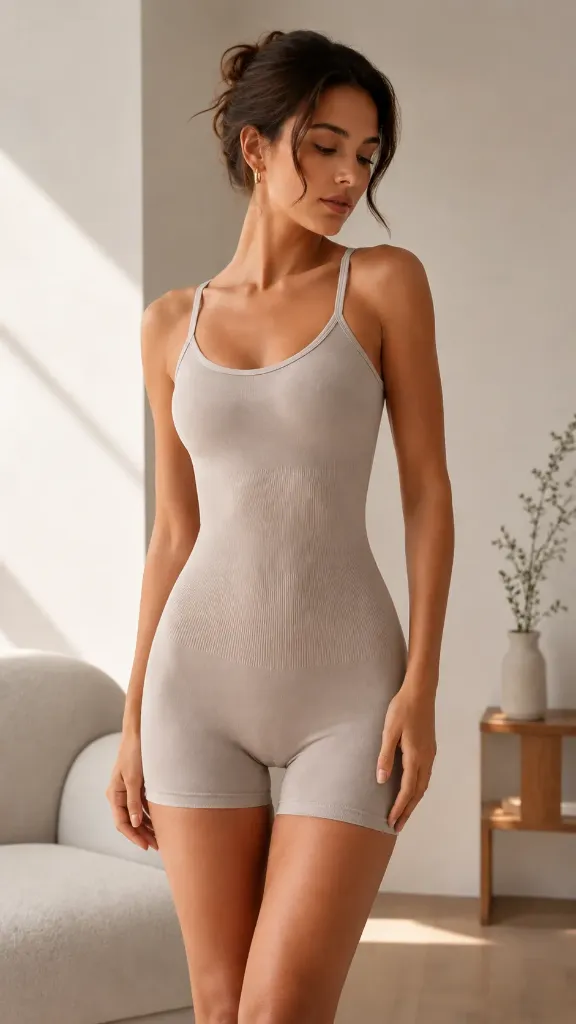 Enterizo deportivo de tirantes con esponjas (Beige)