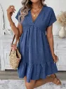 Vestido de verano corto con Cuello V