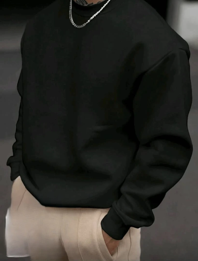 Abrigo de hombre sin cierre y sin bolsillos Negro