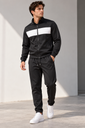 Set de abrigo y joguer de hombre con raya