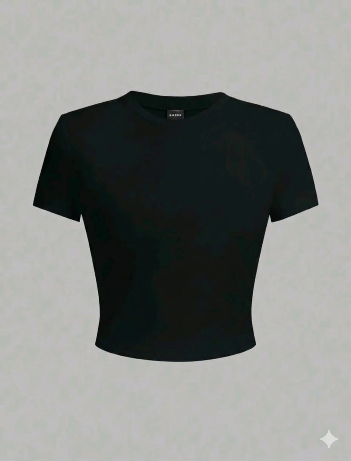 Pullover corto color entero (Negro)