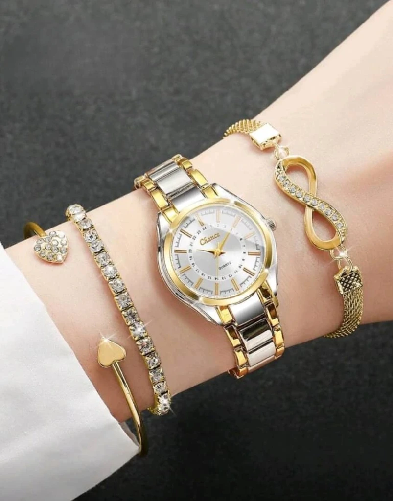 Set de pulseras y reloj de mujer