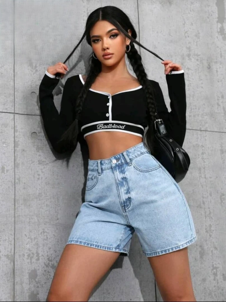 Short de mezclilla azul claro