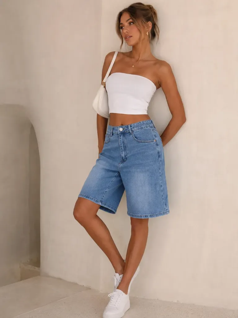 Short de mezclilla azul claro