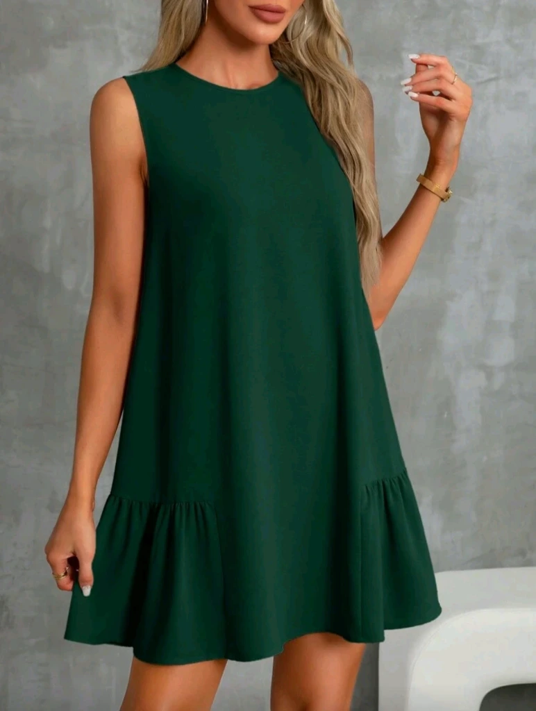 Vestido ancho recto Verde