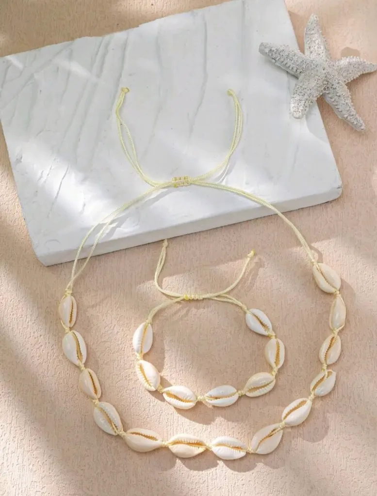 Set de collar y pulsera de caracoles