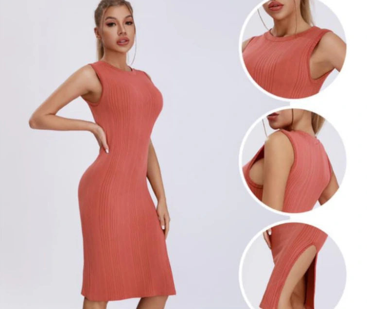 Vestido largo ajustado tirante ancho