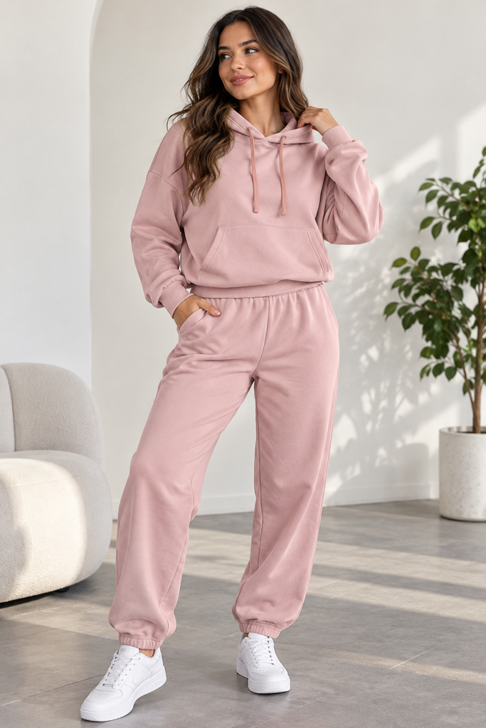Set de abrigo corto y pantalón joguer de puño