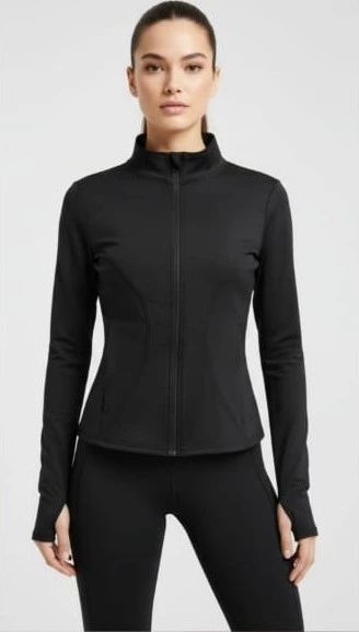 Abrigo deportivo de Mujer con cierre (Negro)