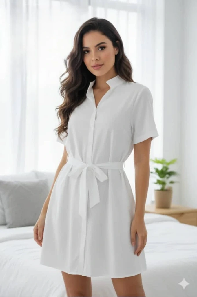 Camisero blanco con cinta para lazo