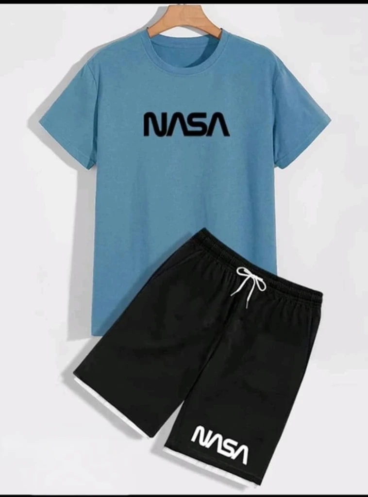 Set de hombre NASA Pullover Azul y Short Negro