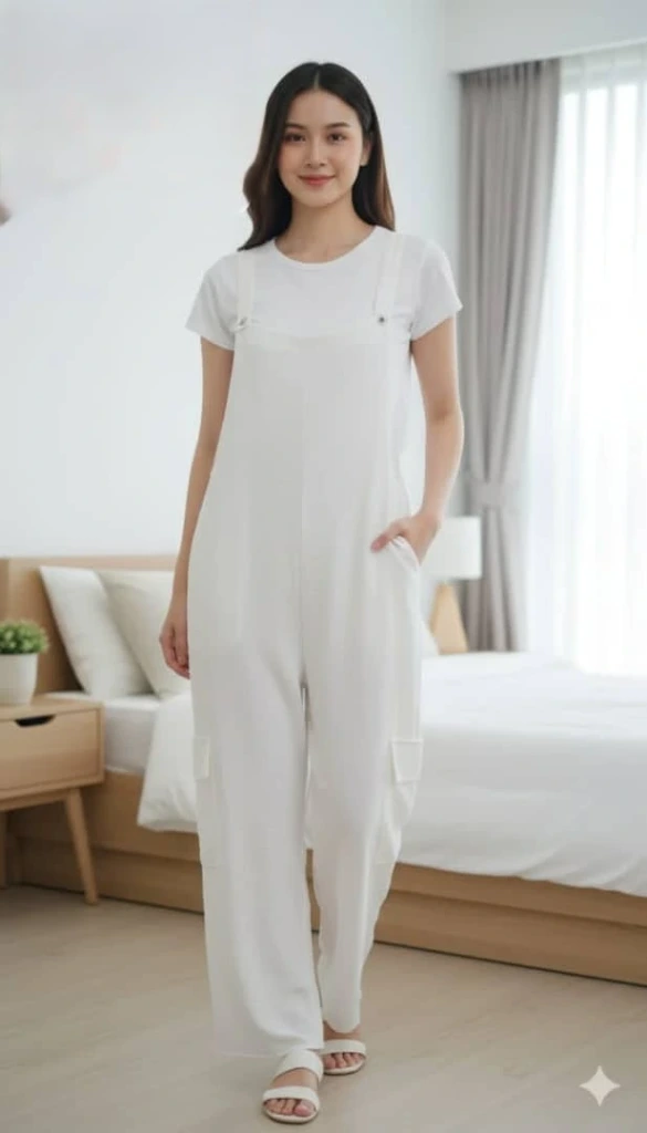 Mono jumpi ancho con bolsillos (Negro)