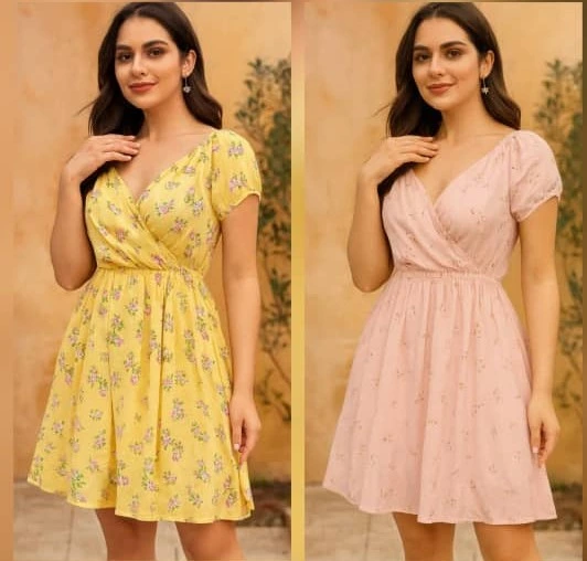 Vestido corte de princesa estamapado de flores