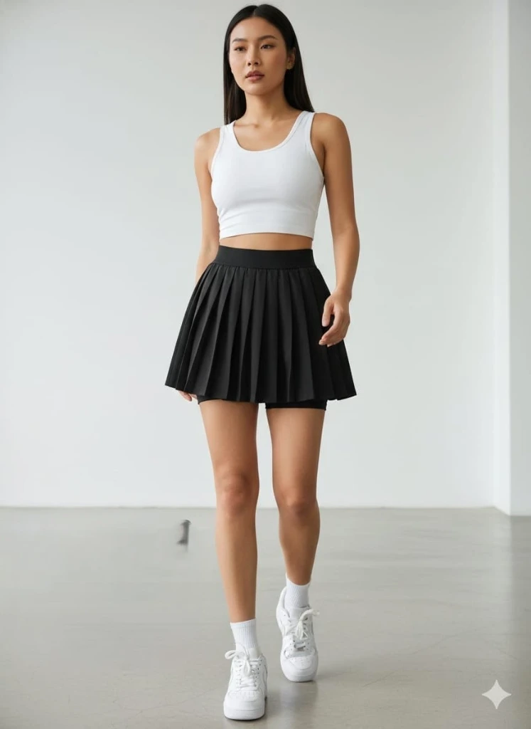 Saya deportiva con short diseño de tachones