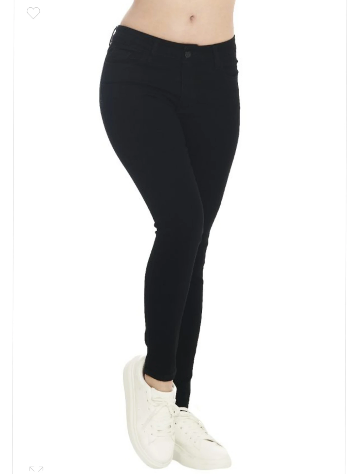 Pantalón de mezclilla ajustado de mujer Negro