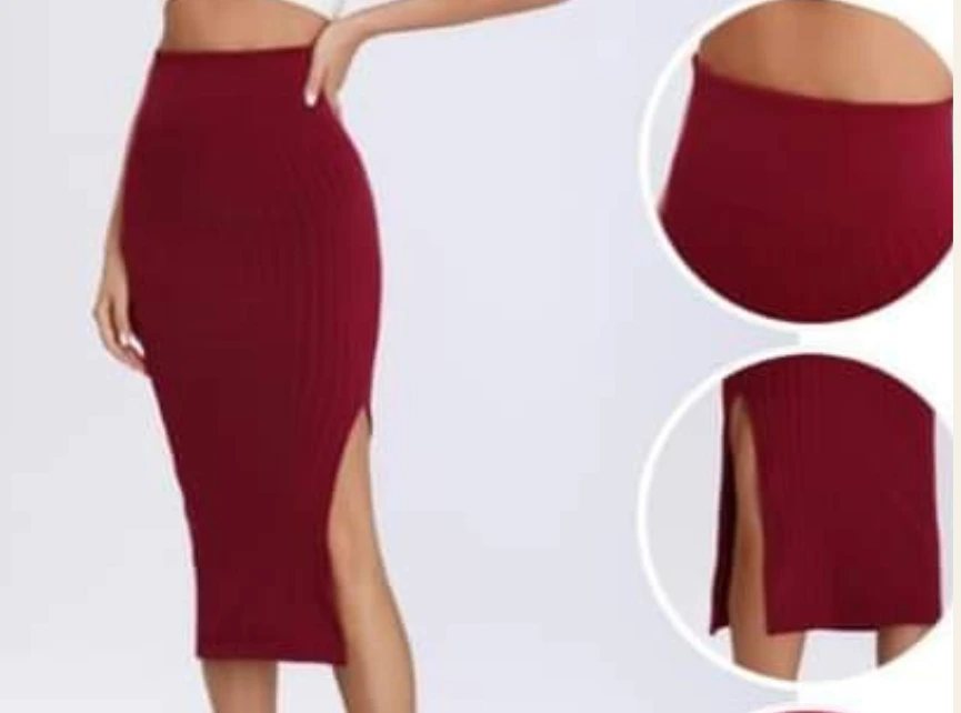 Saya ajustada por las rodillas estilo secretaria (Negro)