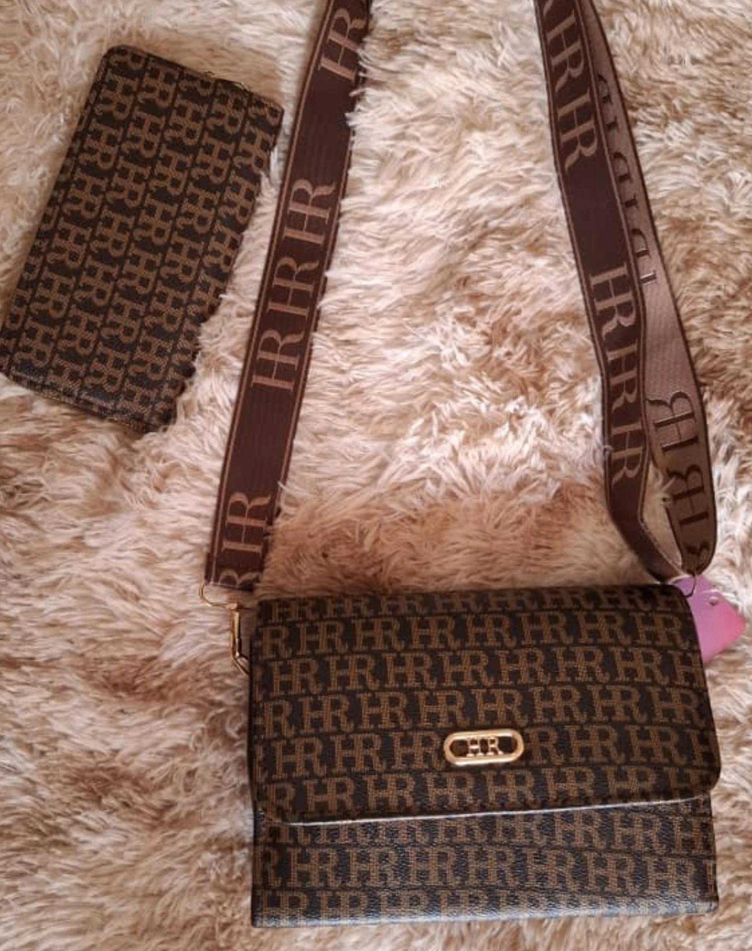 Set de cartera y monedero marrón