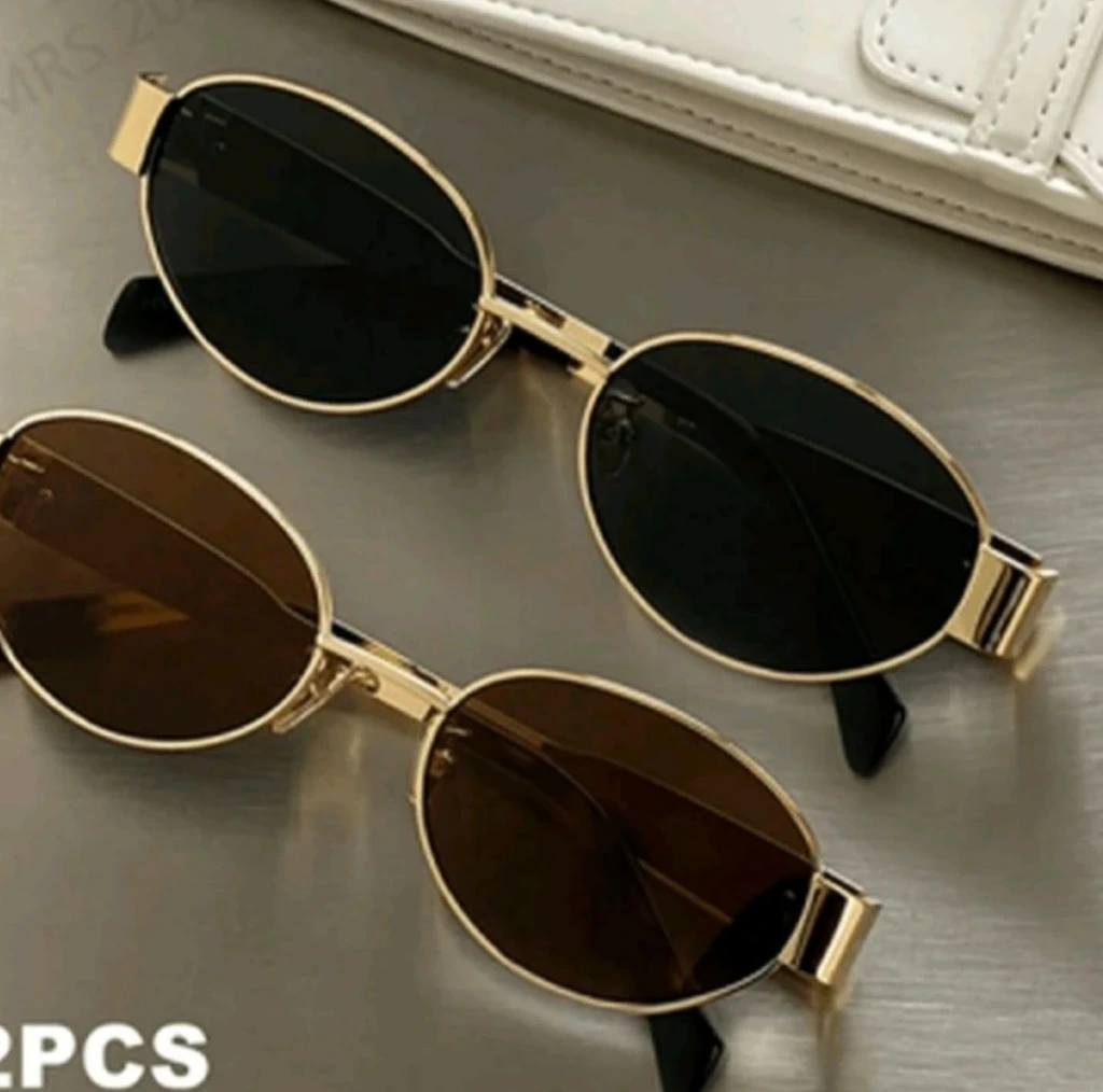 Gafas de Sol Ovaladas Retro (Negro)