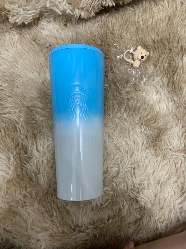 Vaso térmico Azul y Blanco con absorbente