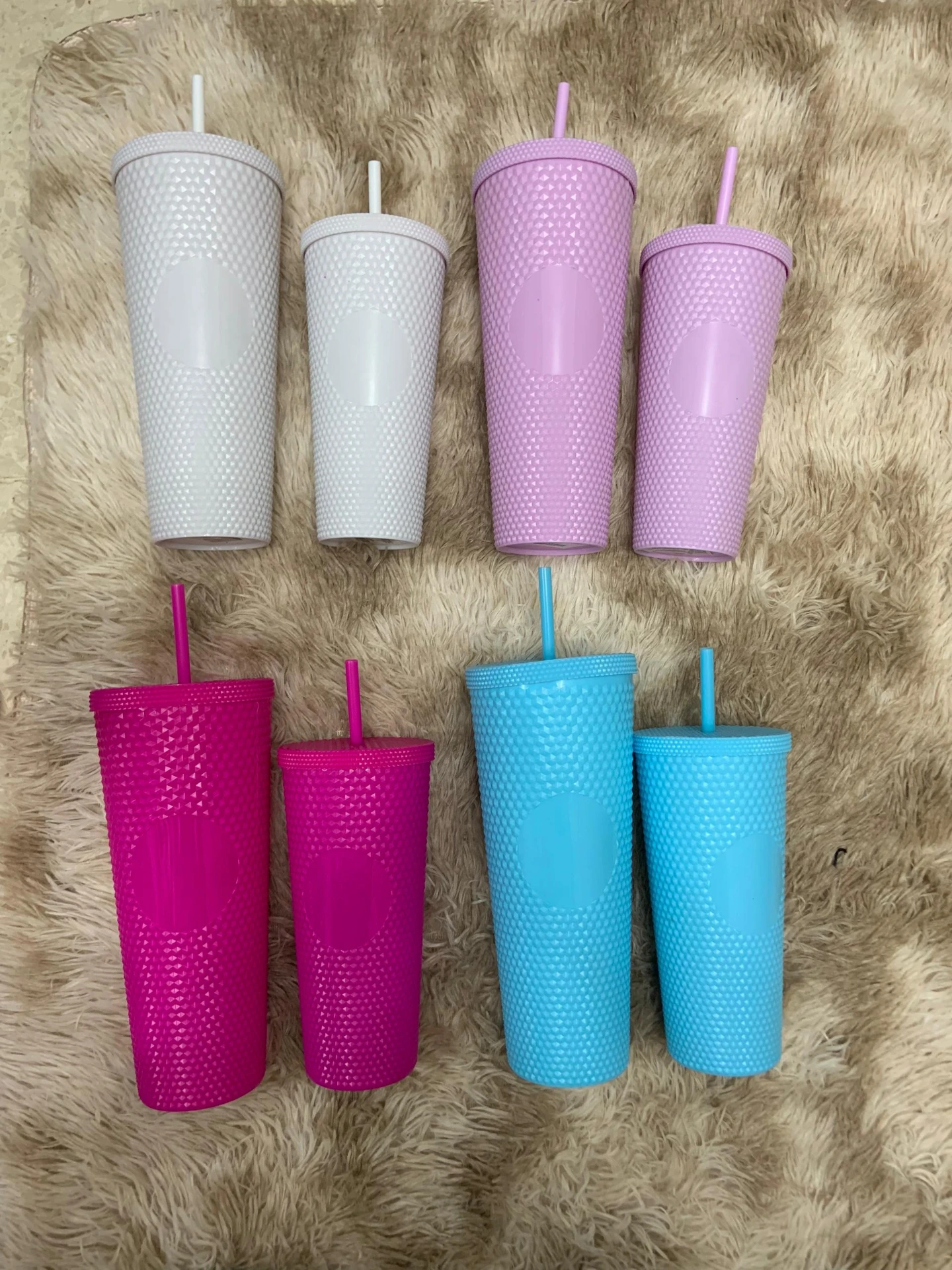 Set de 2 Vasos plásticos estilo Starbucks (Azul)