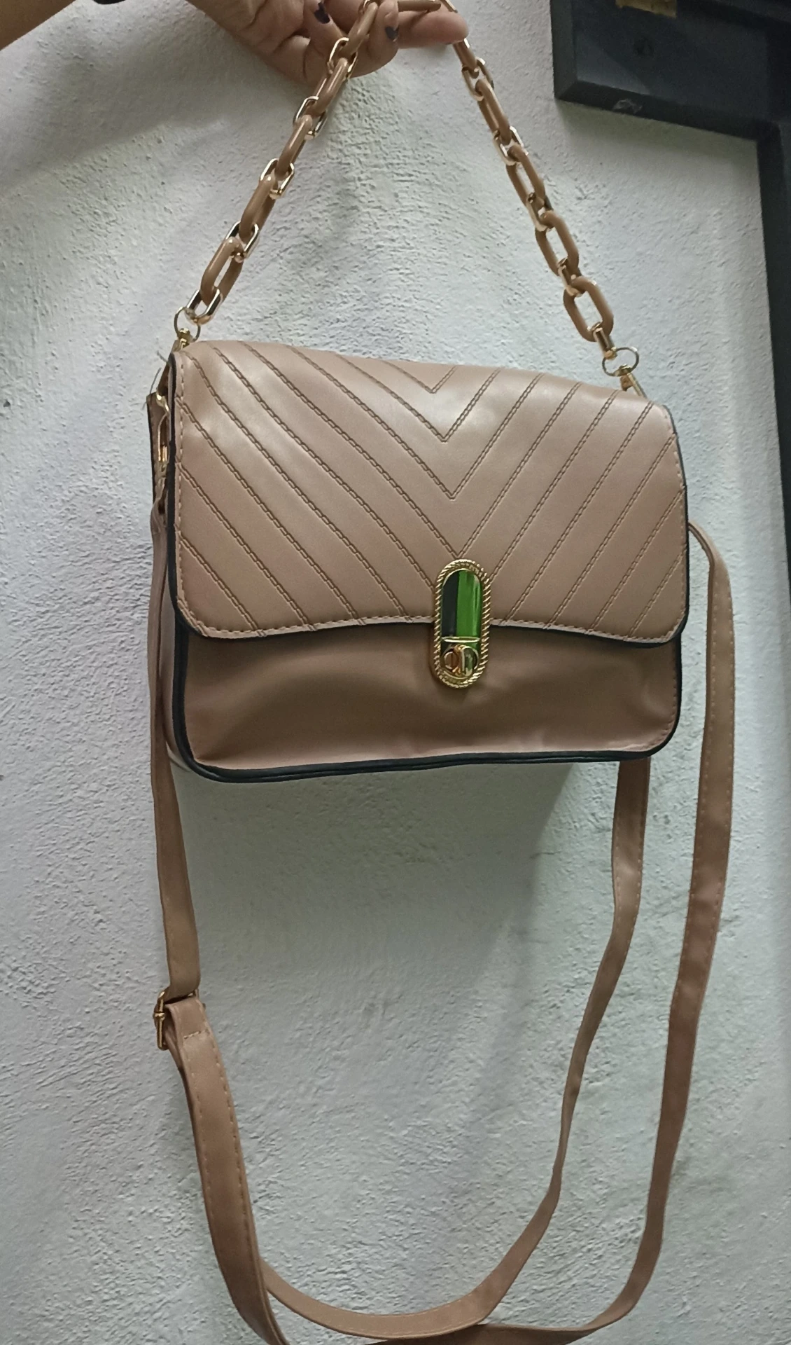 Carterita mediana Beige con tirante largo