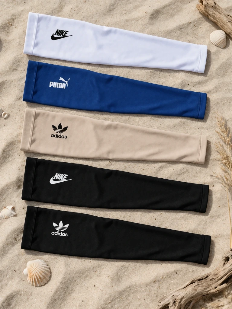 Mangas para el sol con marcas (Negro)