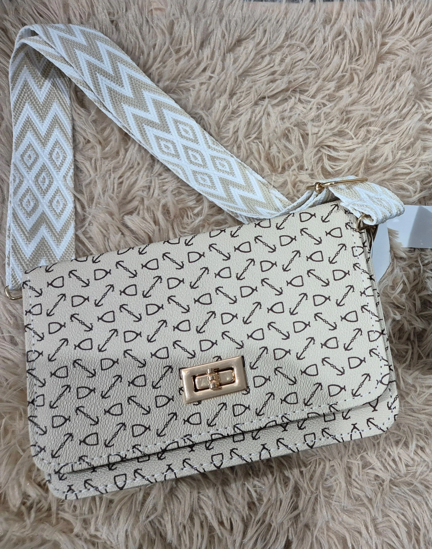 Cartera mediana de tirante ancho Blanca
