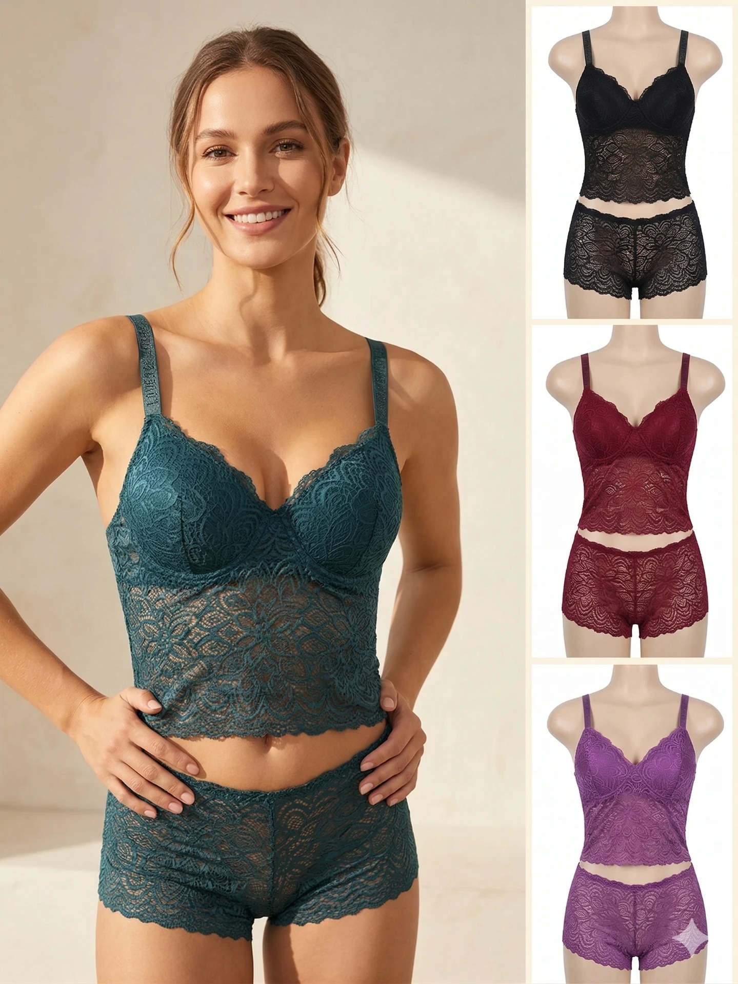 Set de lencería de encaje