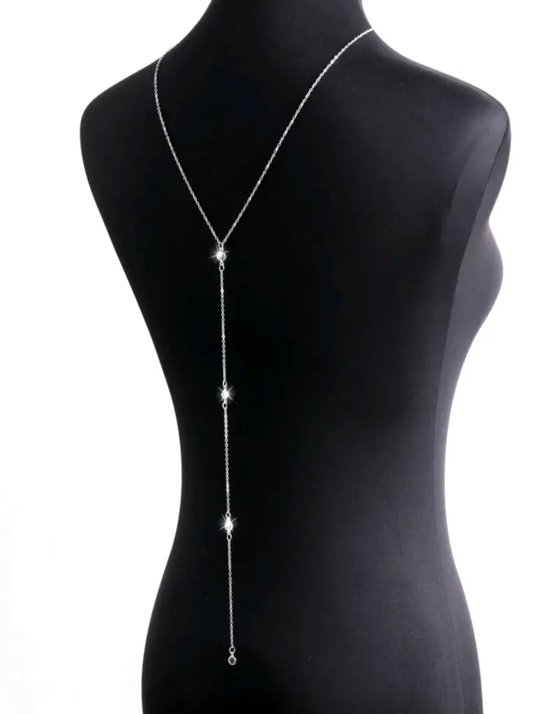 Collar de diamantes de cristal largo