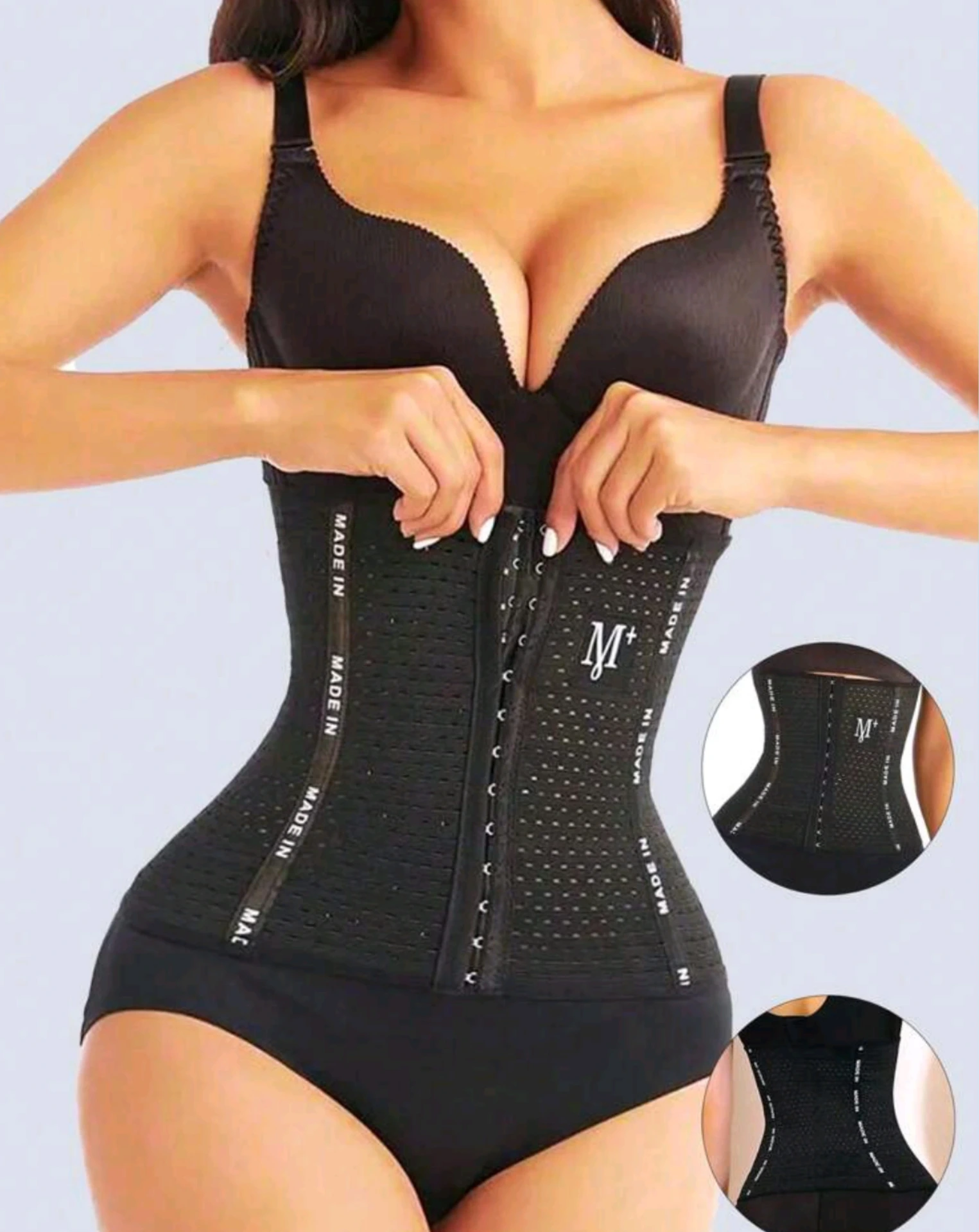 Faja moldeadora de cintura Negra (Grande (L))