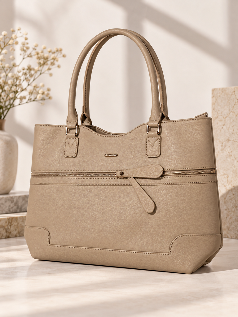 Cartera grande beige
