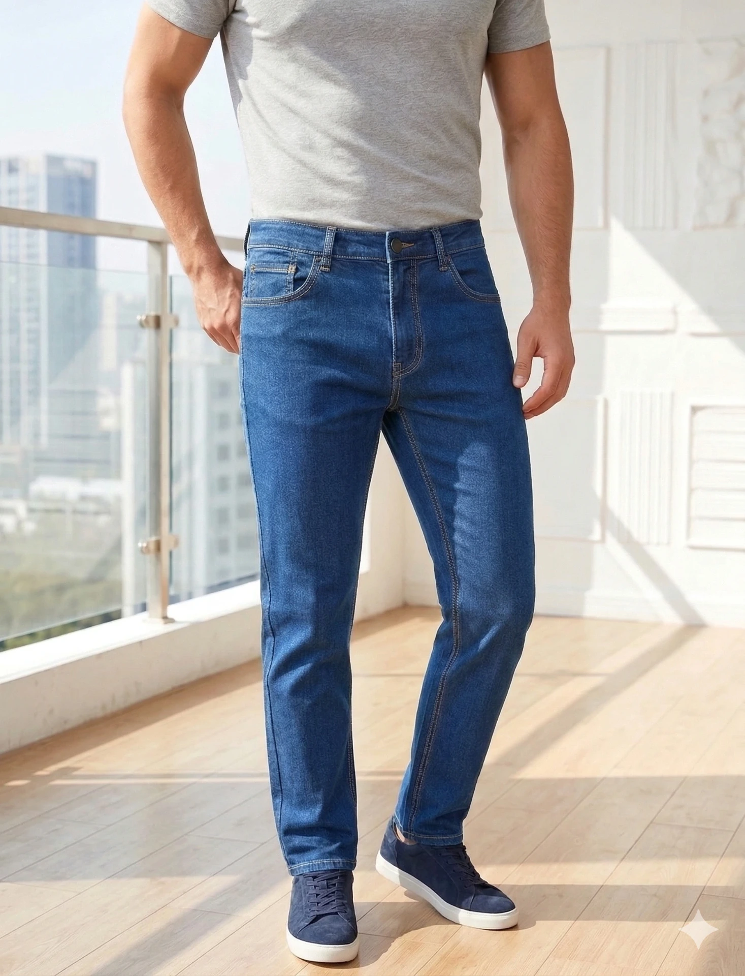 Pantalón de mezclilla para hombre (Negro)