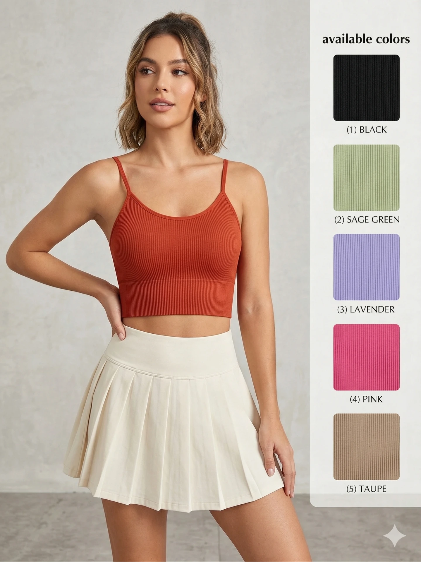 Top de tirantes corto textura rayada