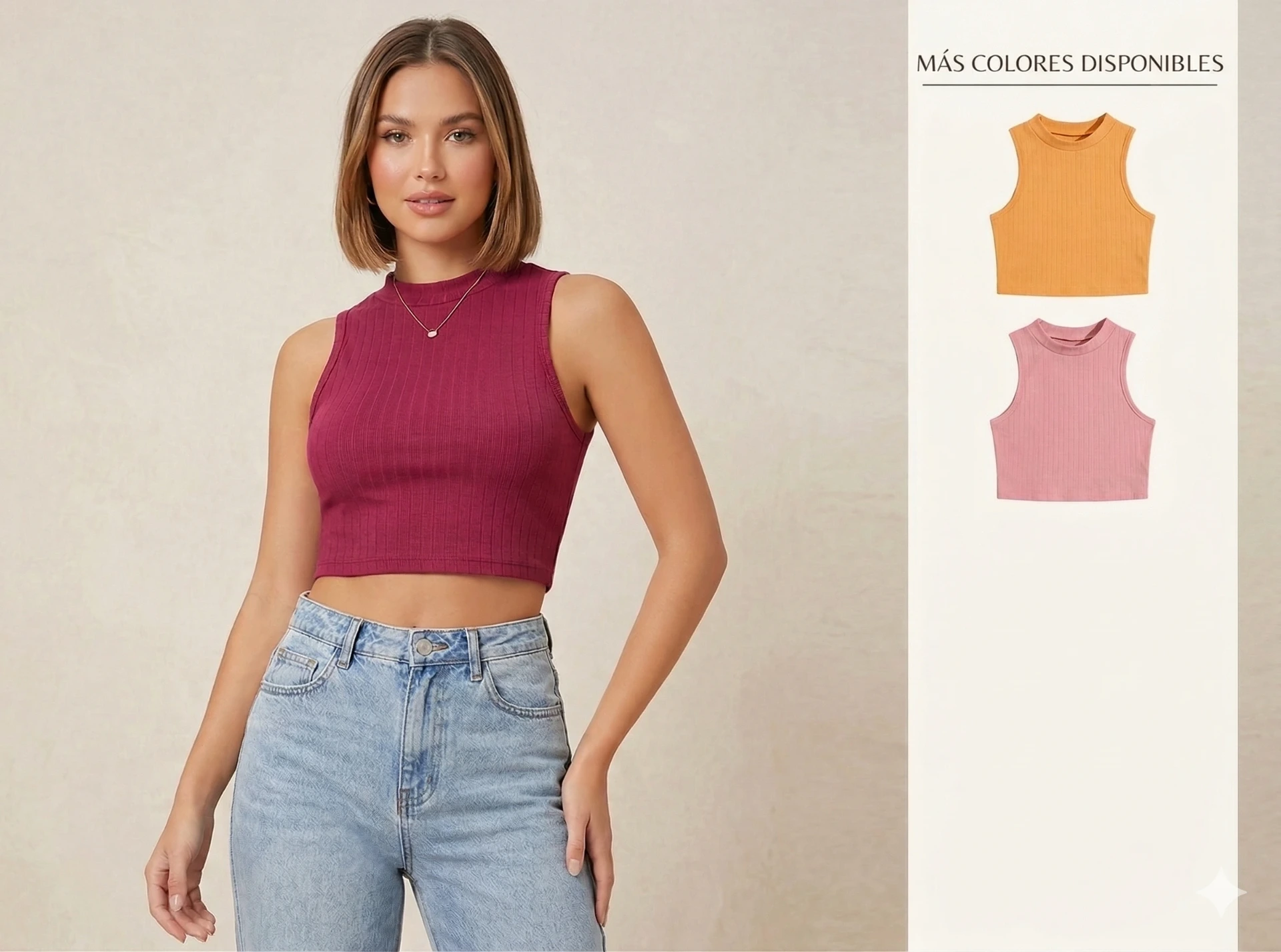 Top corto de tirante ancho