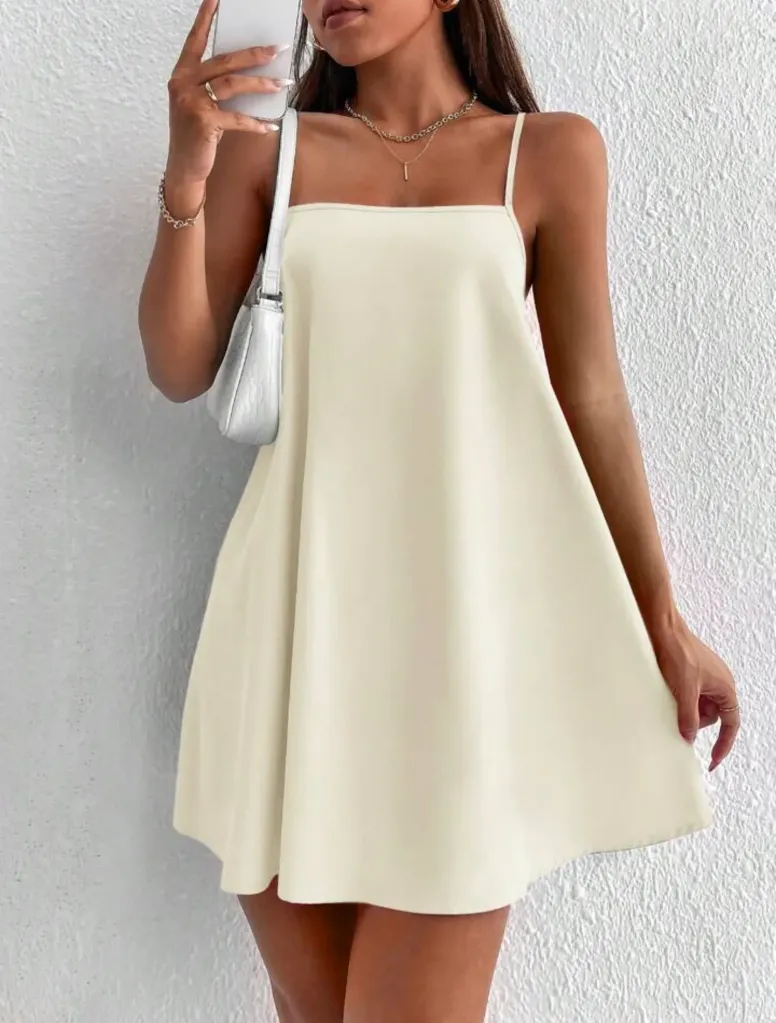Vestido de tirantes y espalda baja Albaricoque (Chico (S))
